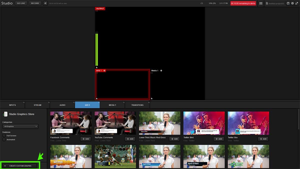 Vimeo Livestream interface