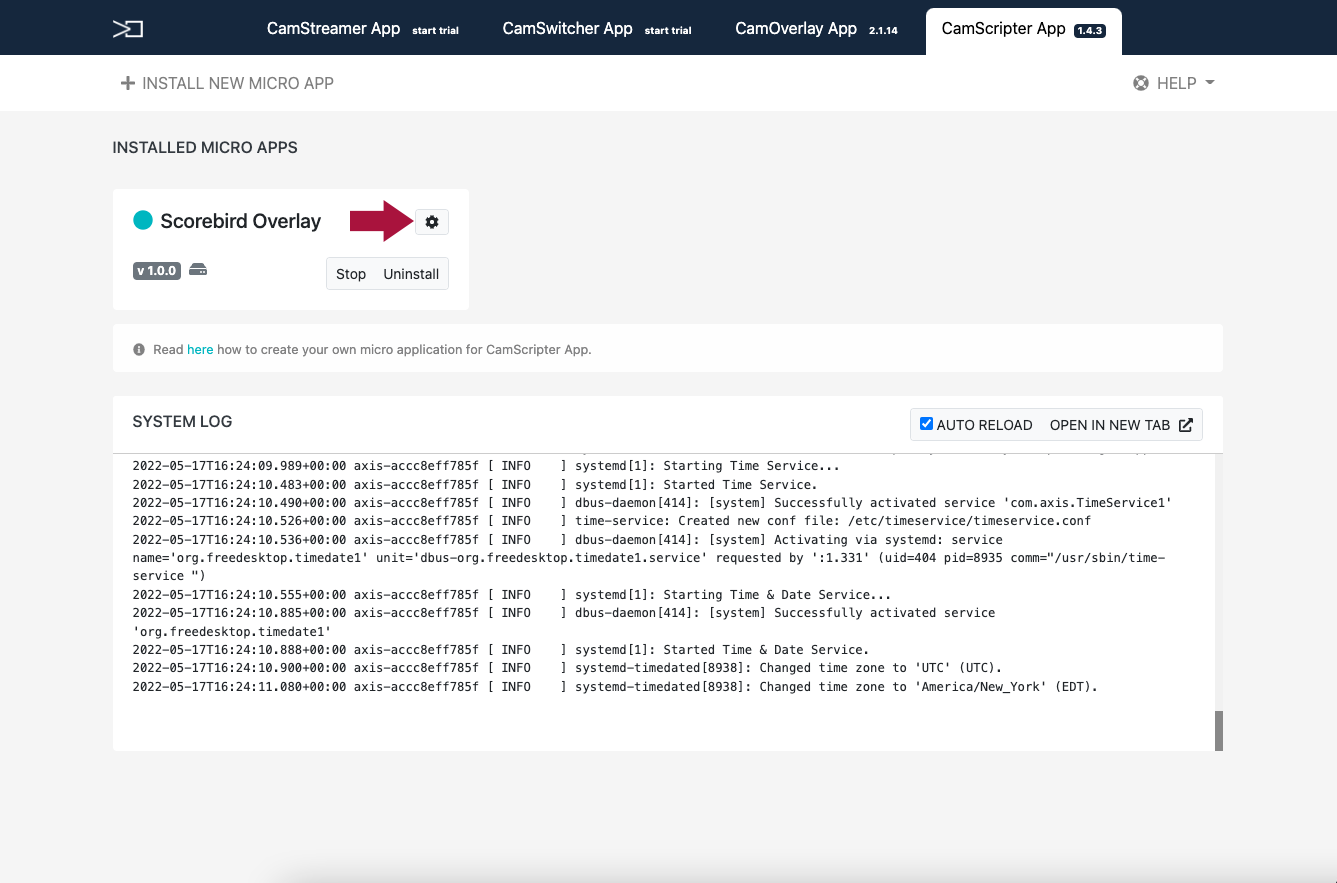 Start the overlay and open settings