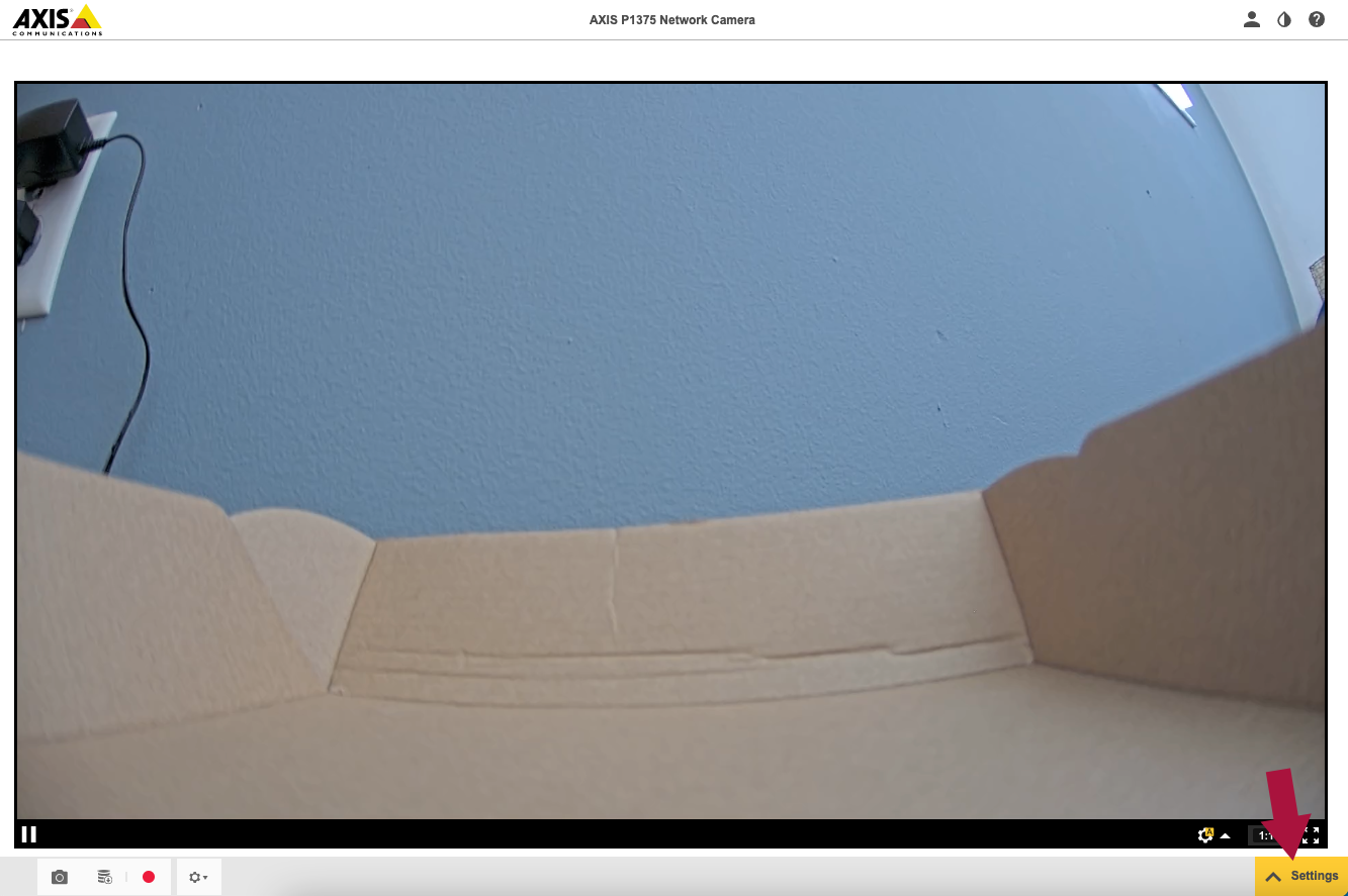 Camera web interface — Settings > Apps