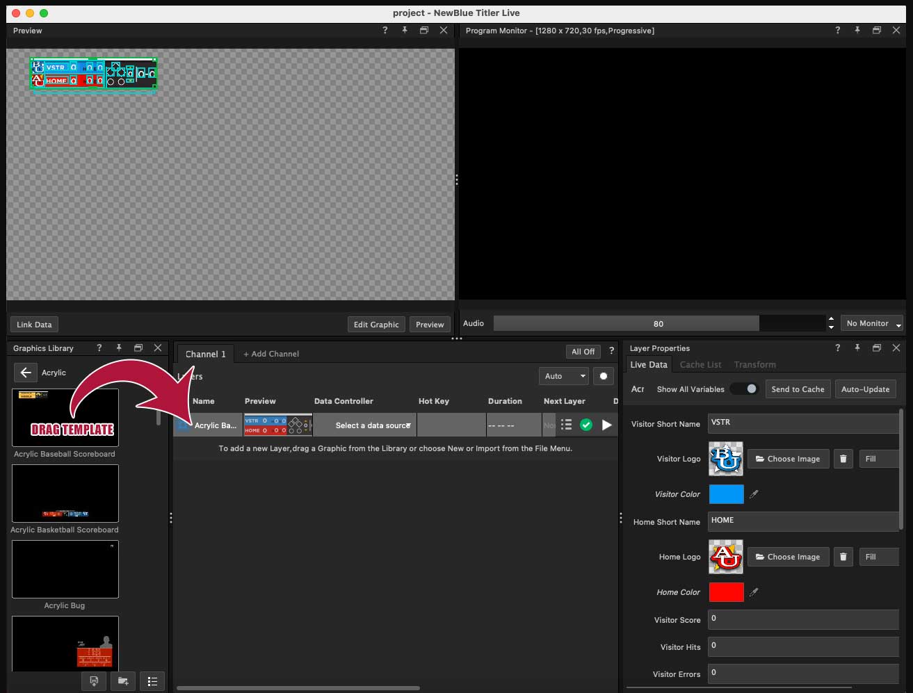 Dragging overlay into the Channel Layers panel