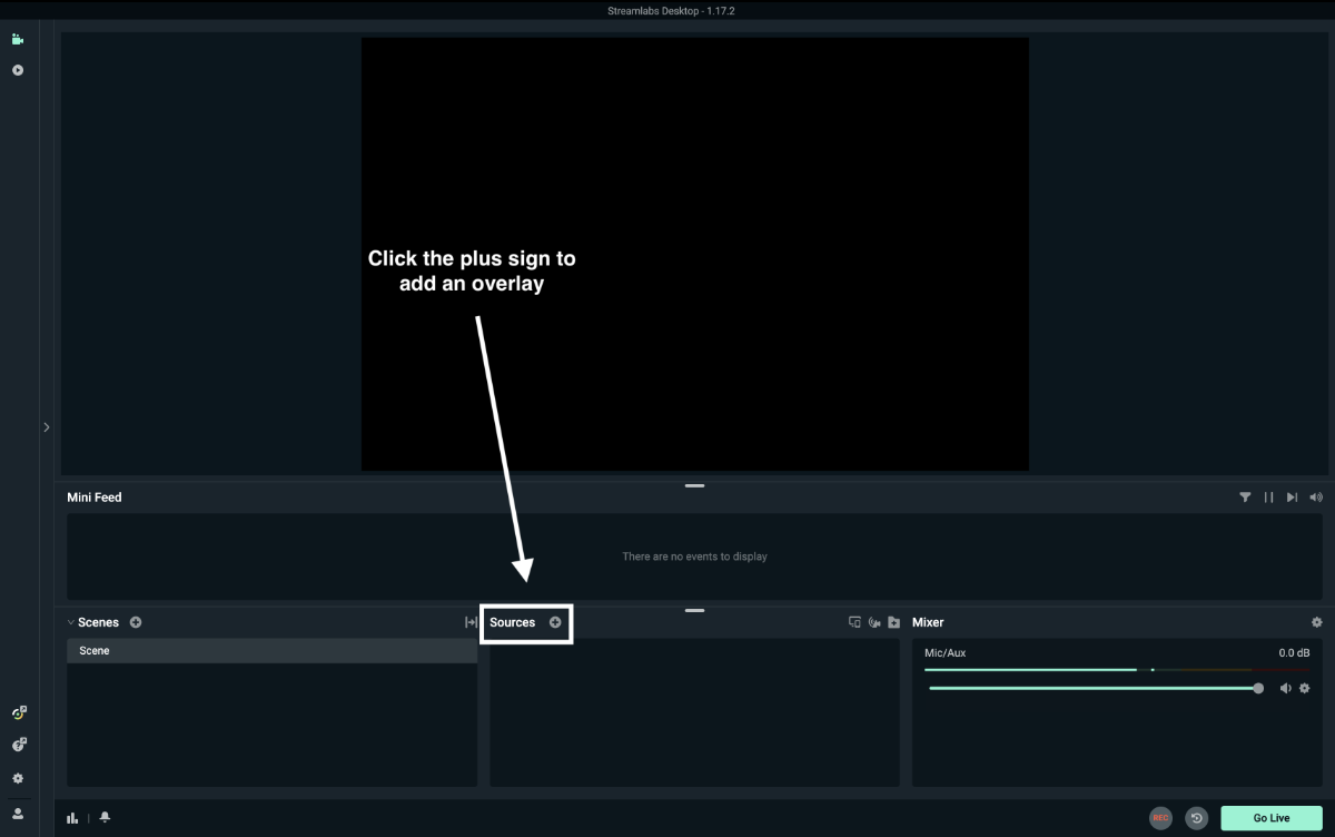 Navigate to Sources and click plus to add a new source