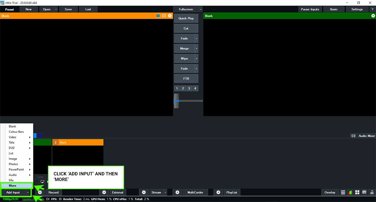 Add input in vMix